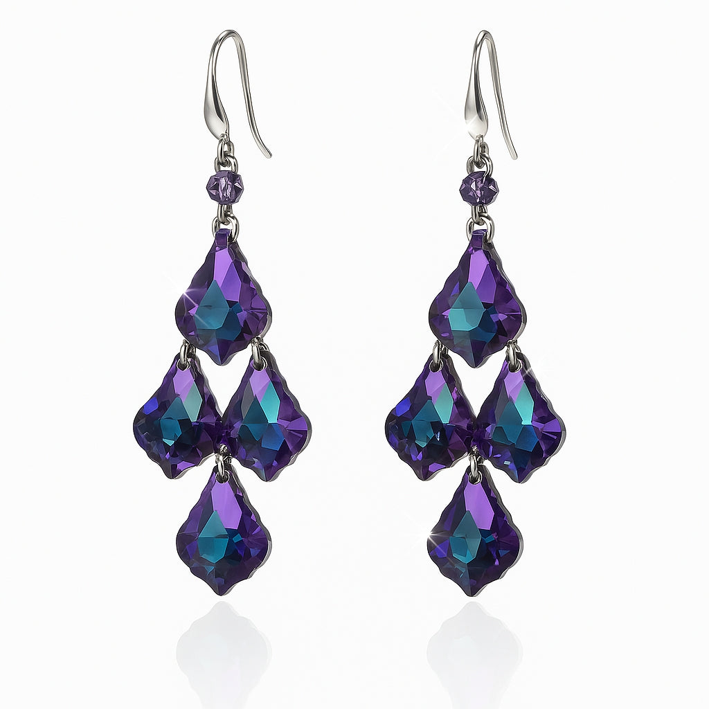 COSVEA "Midnight Prism" Chandelier Earrings
